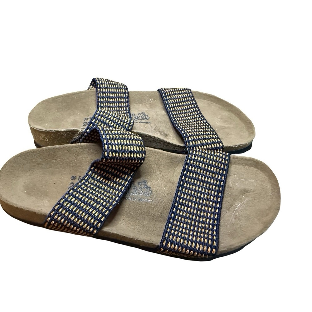 Birkenstock Curacao Birkis Slide Sandals Orange Black Cork Footbed Womens 7‎ 38
